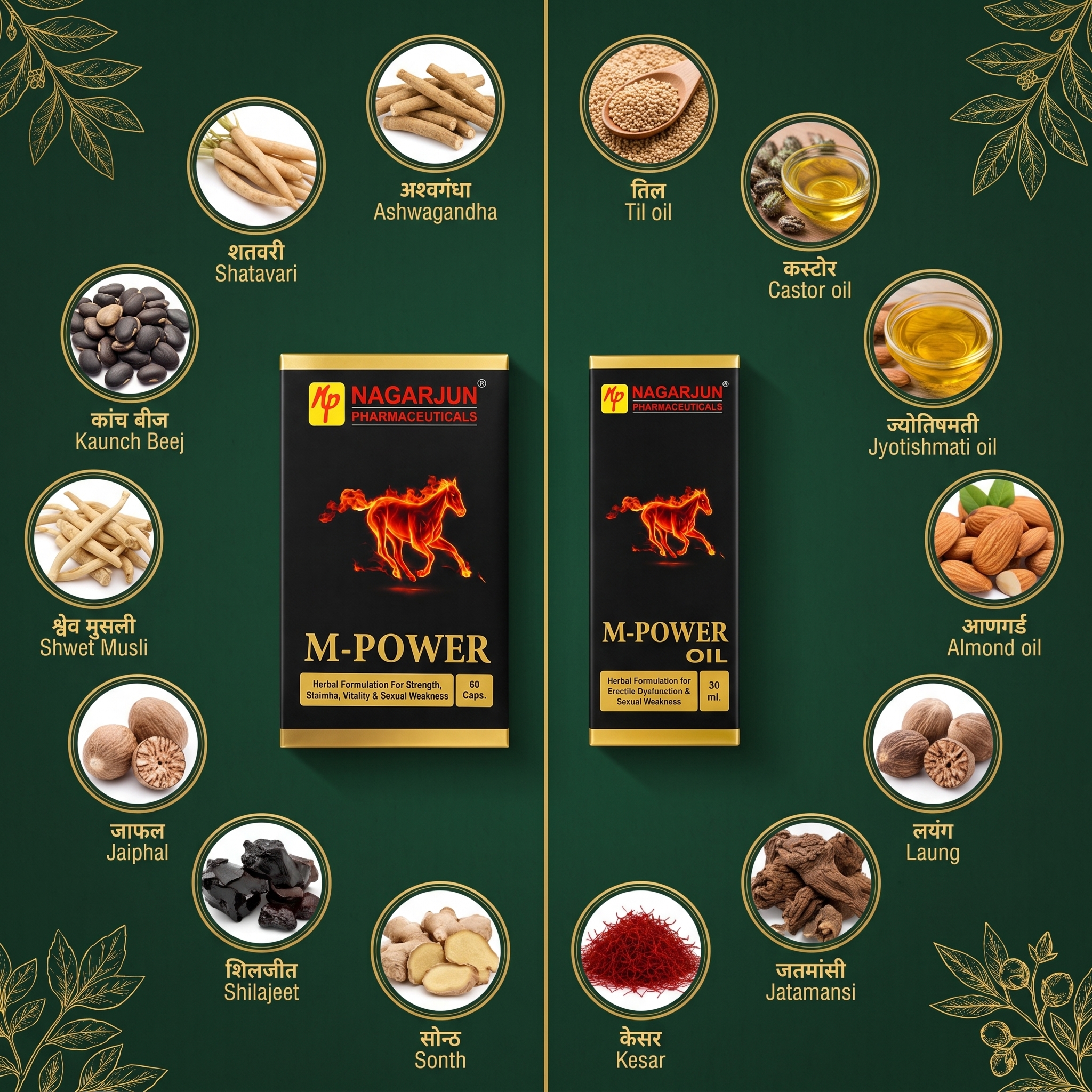 M-Power Performance Combo | M-Power Capsule + M-Power Oil | Ayurvedic Male Wellness Support Pack 7 M-Power Performance Combo | M-Power Capsule + M-Power Oil | Ayurvedic Male Wellness Support Pack - Image 7