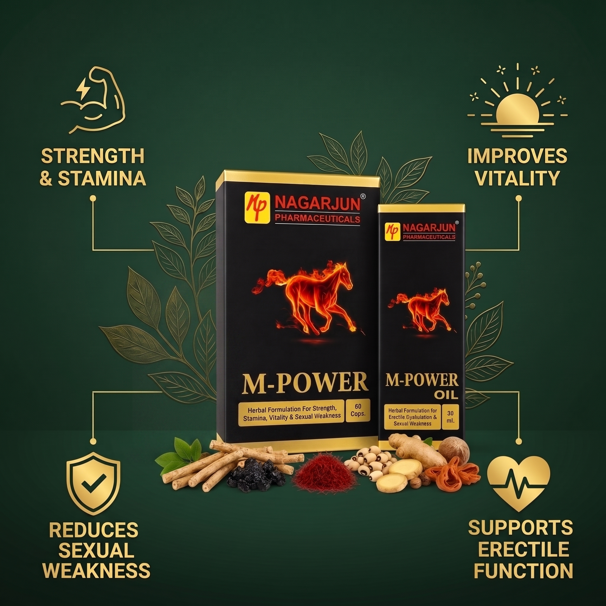 M-Power Performance Combo | M-Power Capsule + M-Power Oil | Ayurvedic Male Wellness Support Pack 8 M-Power Performance Combo | M-Power Capsule + M-Power Oil | Ayurvedic Male Wellness Support Pack - Image 8