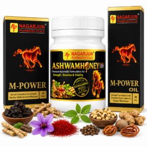 M-Power Complete care Combo | Ashwamhoney Leh, M-Power Capsule & M-Power Oil | Ayurvedic Male Wellness Support Pack